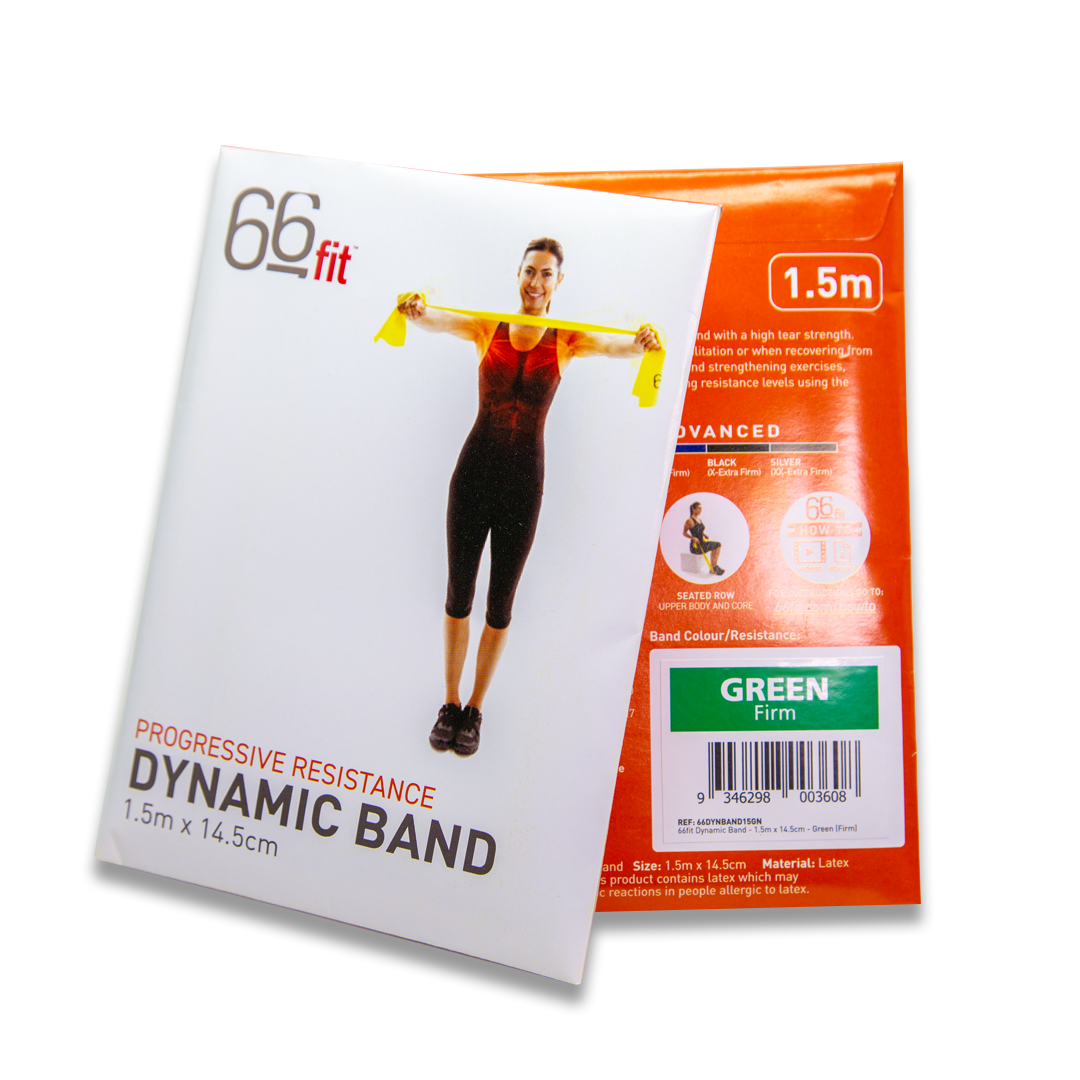 Green firm resistance 1.5 metre flat exercise band
