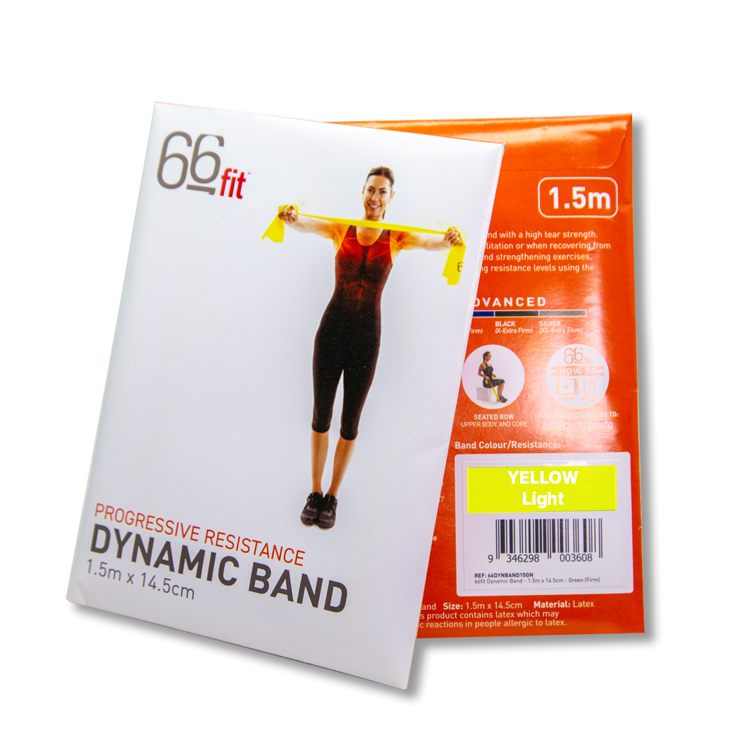 Yellow light resistance 1.5 metre flat exercise band