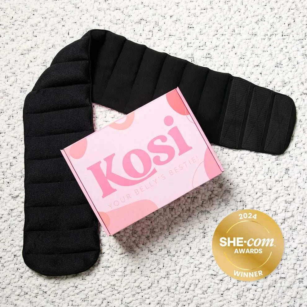 Kosi 360° Heat Pack with pink box and SHE-com award badge.