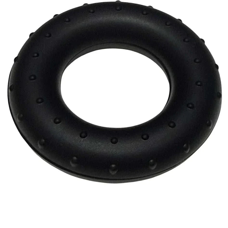 Black textured grip ring for hand strengthening and fidget kit use