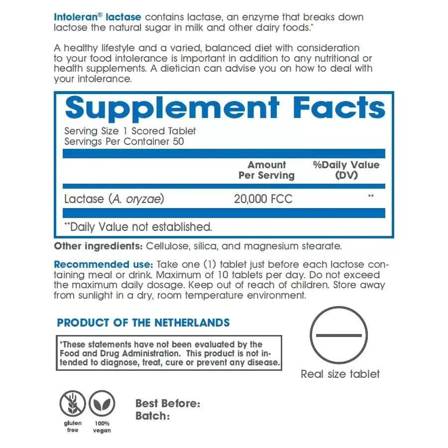 Lactase 20,000 Nutritional info [Lactose Intolerance]