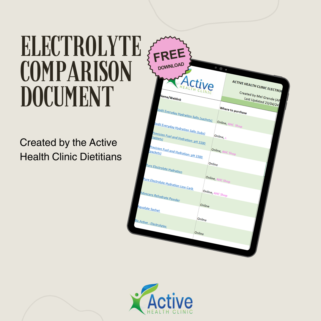 Electrolyte Comparison Document By Active Health Clinic