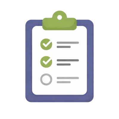 Clipboard with a completed task checklist representing occupational therapy services