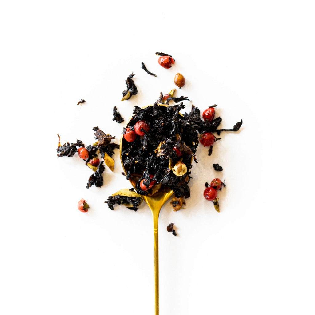 Peacock Chai loose leaf tea with whole spices