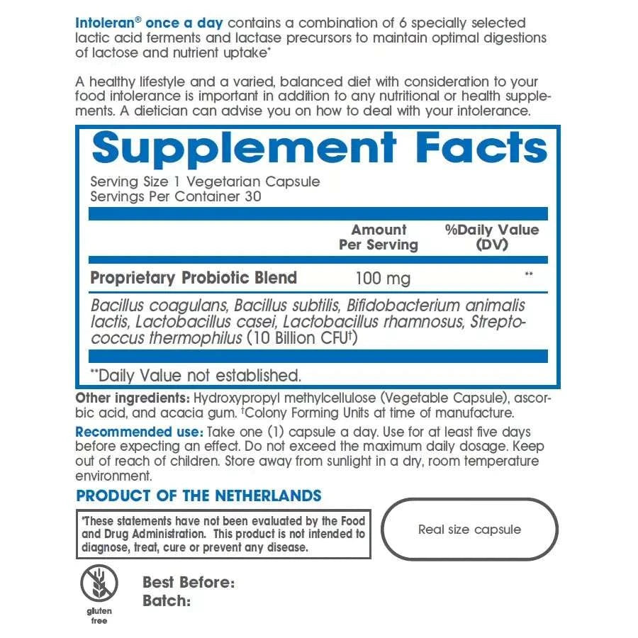 Nutritional info for Intoleran [Lactose]