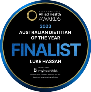 Award badge for 2014 Exercise & Sport Science Australia: Private Practice of the Year, awarded to Active Health Clinic.