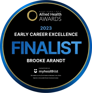 Award badge for 2014 Exercise & Sport Science Australia: Private Practice of the Year, awarded to Active Health Clinic.