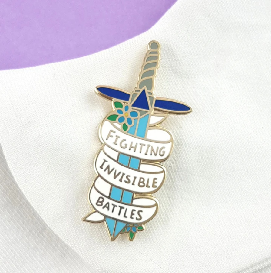 Fighting Invisible Battles Lapel Pin 