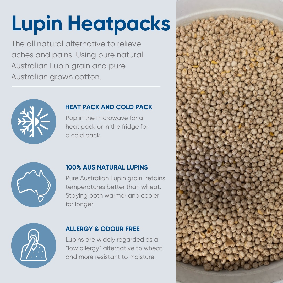 Neck & Shoulder Natural Lupin Heat Pack Blue 