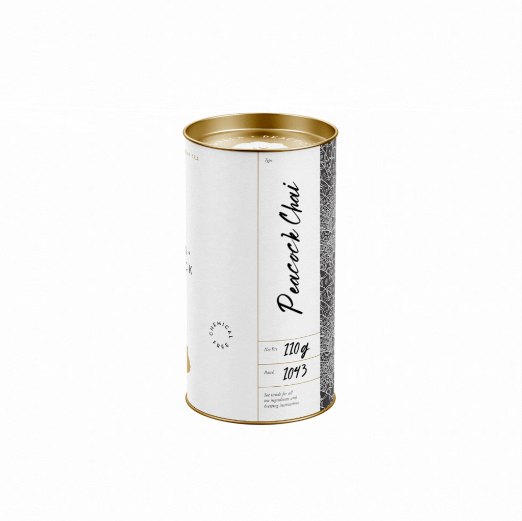 Impala & Peacock Peacock Chai tea canister