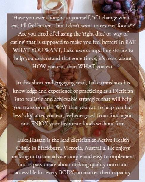 Eat What You Want by Luke Hassan, APD [Nutrition Book]